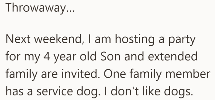 A child’s birthday sets the scene, but a personal dislike is already shaping the guest list.