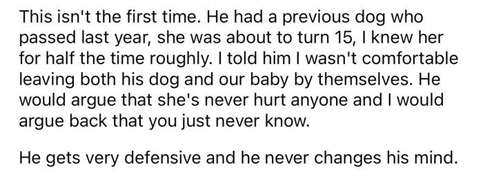 The husband got very defensive even though OP shared her discomfort.