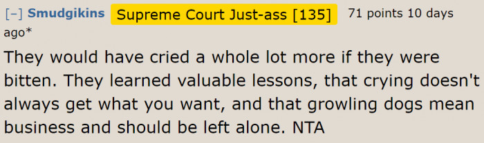 The Situation Is a Good Lesson for the Kids.