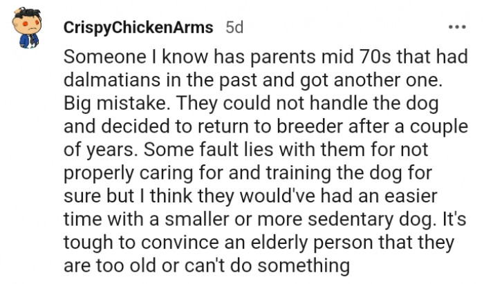 4. It's tough to convince an elderly person...