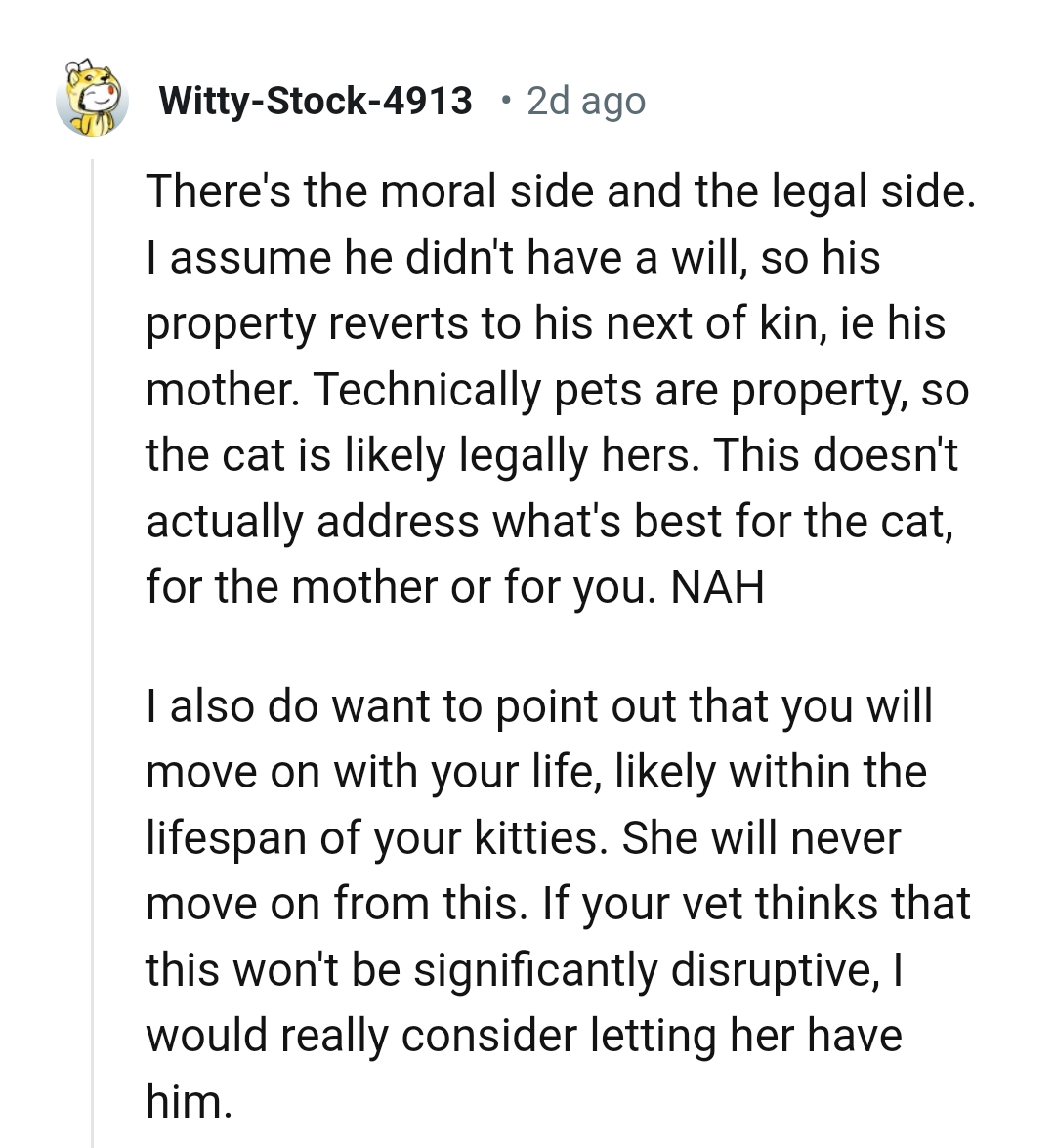 Choosing what's best for the cat