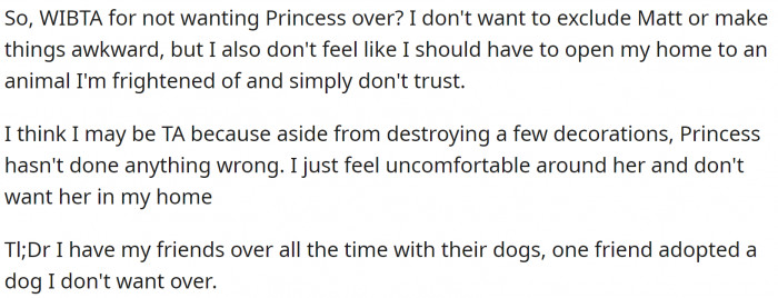 OP wonders if she is right here.