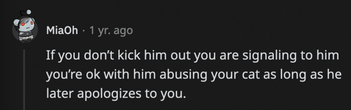 OP will set a precedent that treating Millie that way is okay, sooner or later his behavior will escalate because OP will forgive him