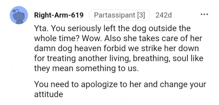 17. She takes care of her dog so why can't you?