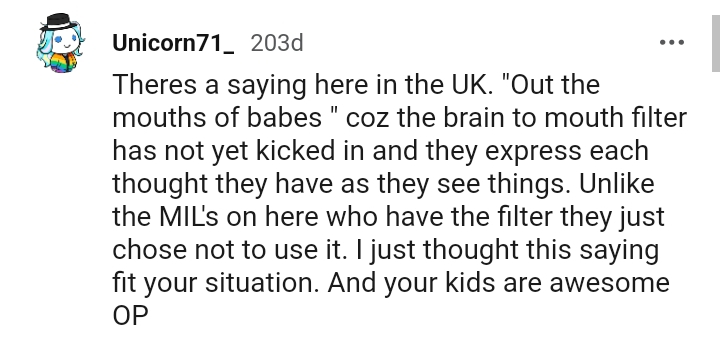 Out of the mouth of babes
