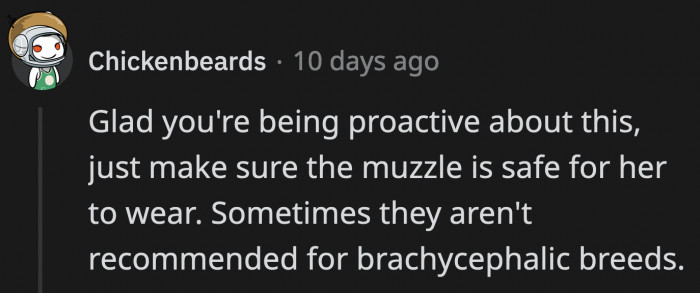 OP should also consider buying a muzzle for Molly just in case they overlook any suspicious meats thrown over their yard