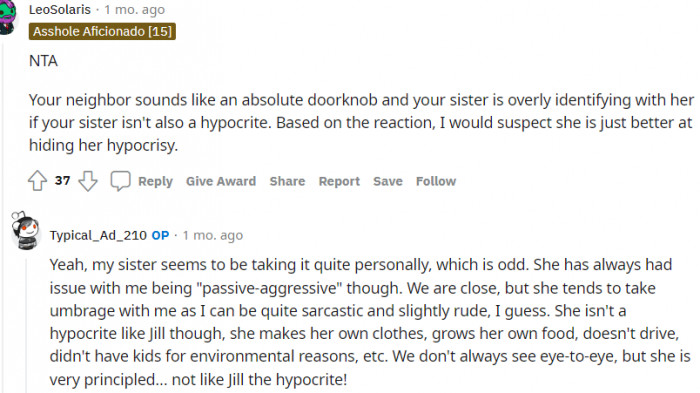 6. Your neighbor sounds like a doorknob