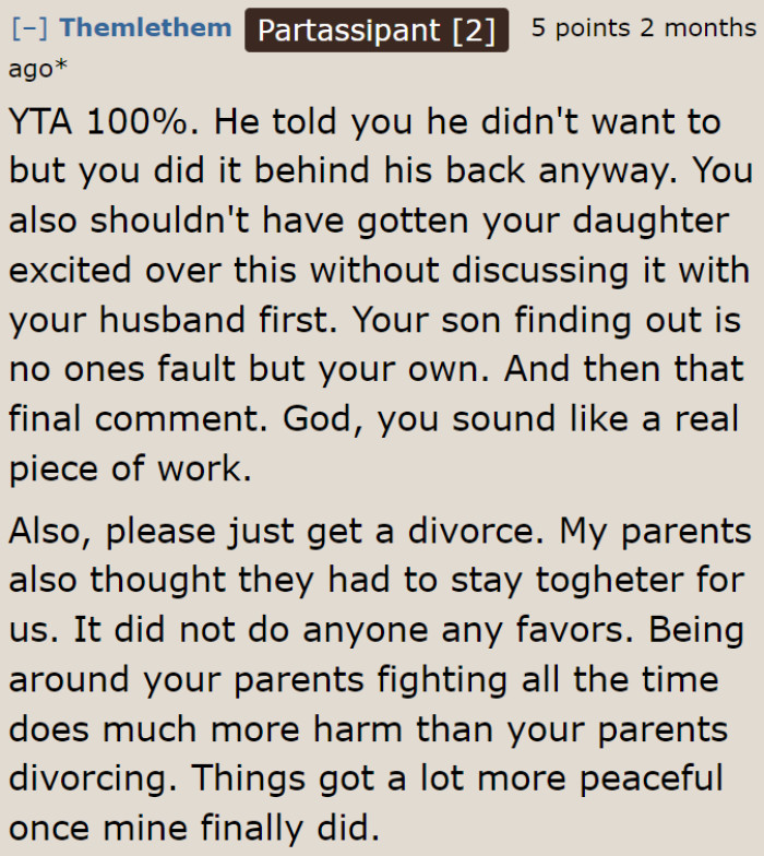 It's clear who creates the problem in this marriage.