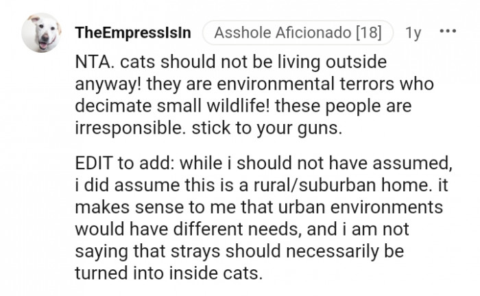 Cats should not be living outside anyways