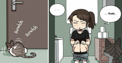 17 Adorable Comics About Day-to-Day Life With Cats That Are Just So Relatable