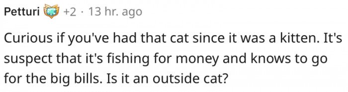 It's definitely fishing for the money and knows the big bills