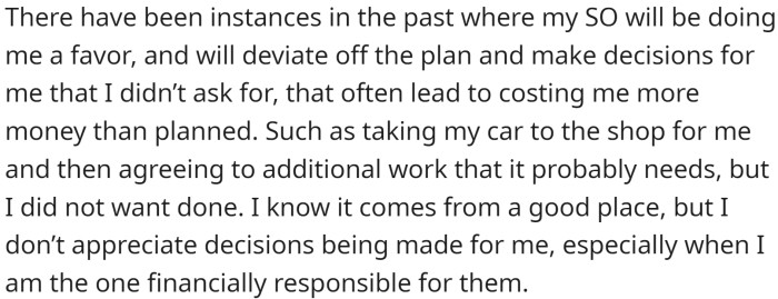 They had a discussion about what was needed, and OP sent a text to reiterate what tests were okay and which weren't.