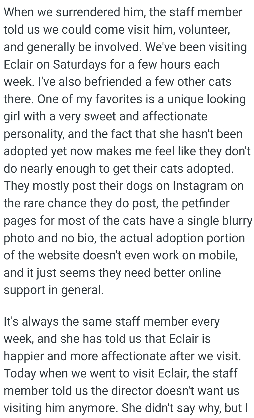 OP says the actual adoption portion of the website doesn't even work on mobile