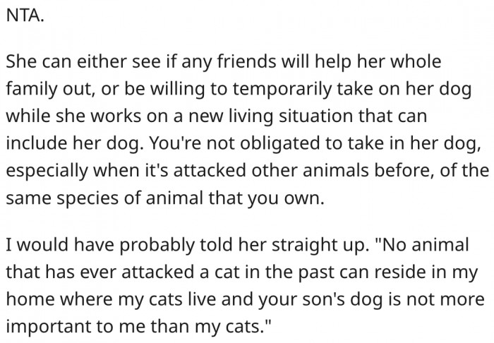 10. She's not obligated to help the dog.