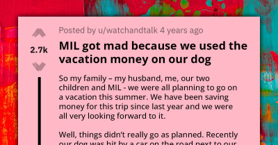 Mother-In-Law Upset As Vacation Funds Are Redirected To Dog's Medical Treatment Expenses