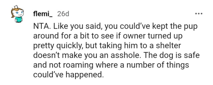 After all, the dog is safe and isn't roaming about