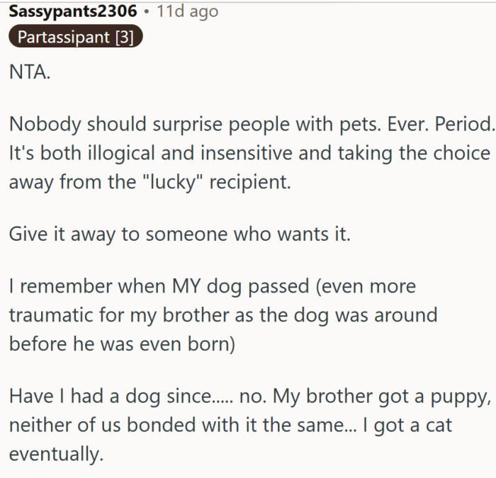 "Give it away to someone who wants it."