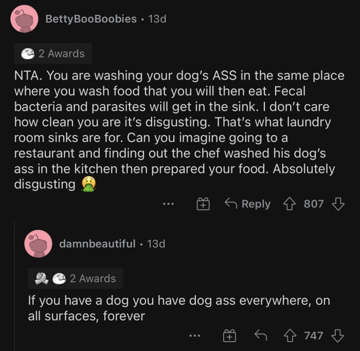 You wouldn't eat at a restaurant where they wash their dog in the kitchen sink.