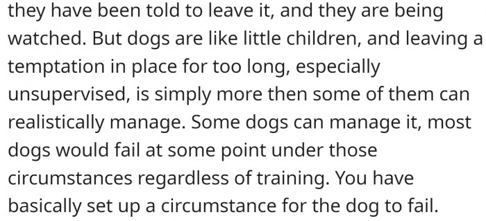 Dogs are like children - do not tempt them for too long. It is more than they can handle.