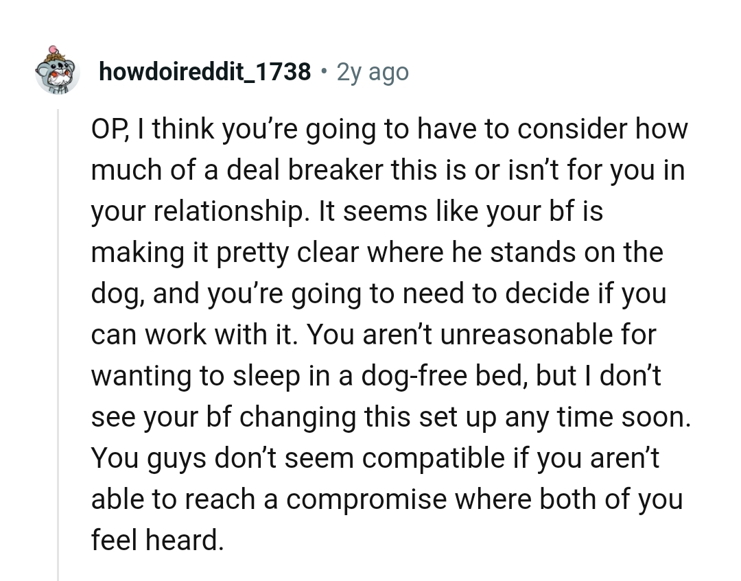 The OP isn't unreasonable for wanting to sleep in a dog-free bed