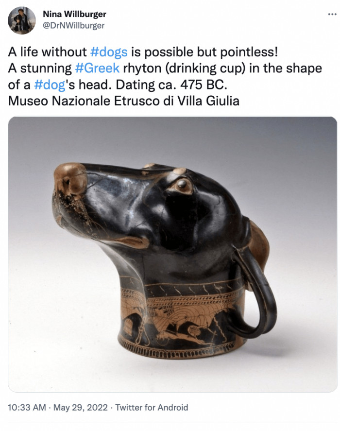 7. Even in 475 BC, dogs were highly rated.