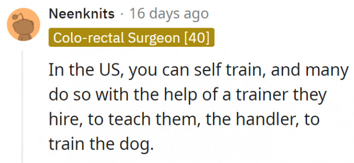 3. Apparently, OP can also self-train with the help of a trainer, of course