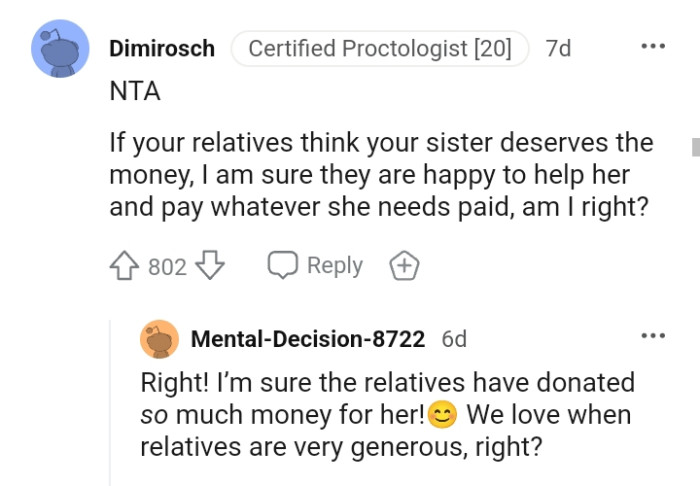 This Redditor is sure they are happy to help her