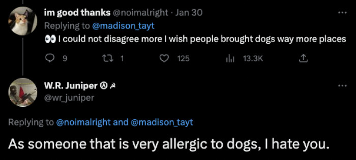 Between a dog lover and someone who’s allergic to dogs