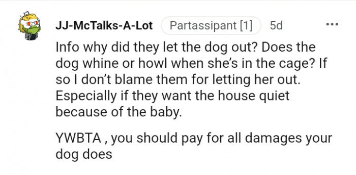 20. The OP has to pay for all the damages caused by the dog