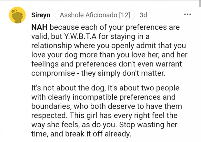 You love your dog more than you love your GF