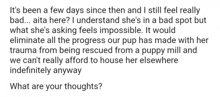 It would eliminate all the progress our pup has made