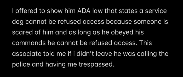 The Walmart associate refused to cooperate despite OP offering to show him ADA law.