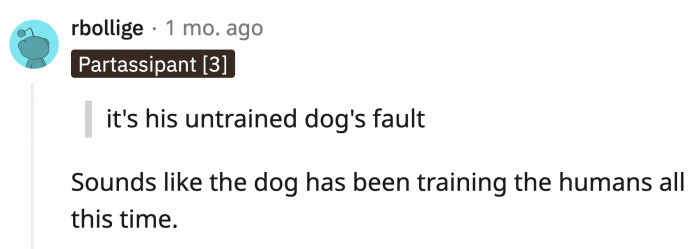 It's a smart dog, we'll give it that