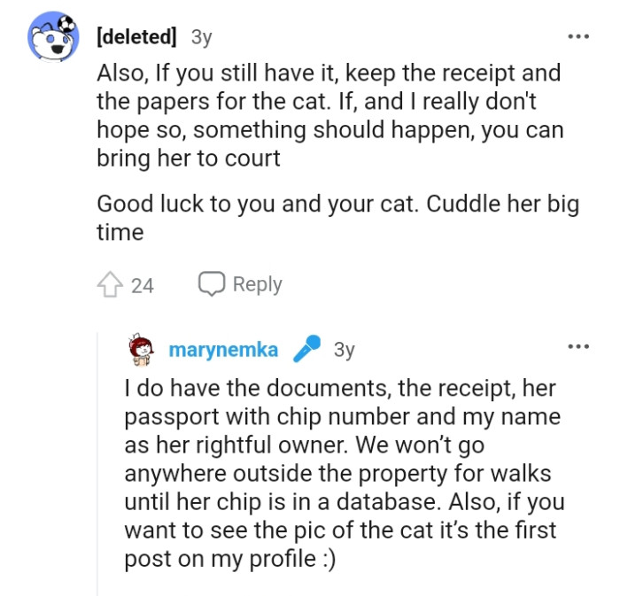 Good luck to the OP and her cat