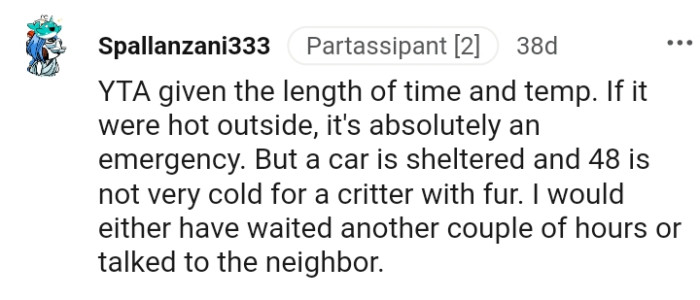 It is absolutely an emergency if it was hot outside