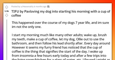 Dog Owner Accidentally Pavloved Her Dog to Start His Day the Moment He Smells Coffee Being Made