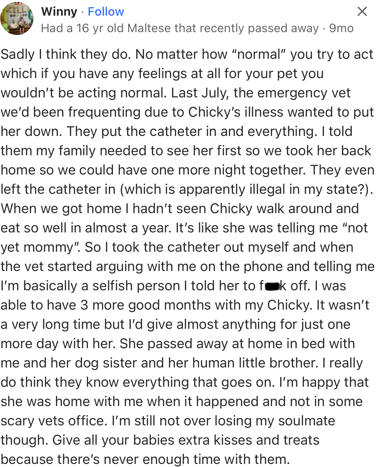 “Sadly, I think they do. No matter how ‘normal’ you try to act.”