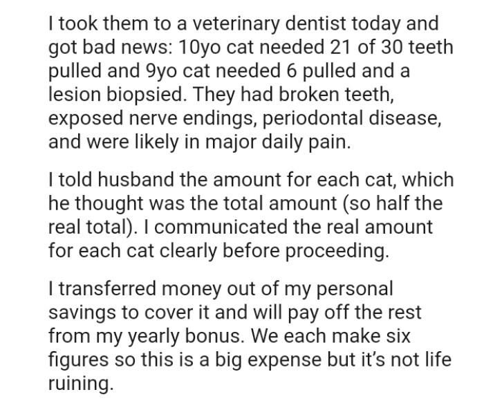 They had broken teeth, exposed nerve endings, periodontal disease, and were likely in significant daily pain