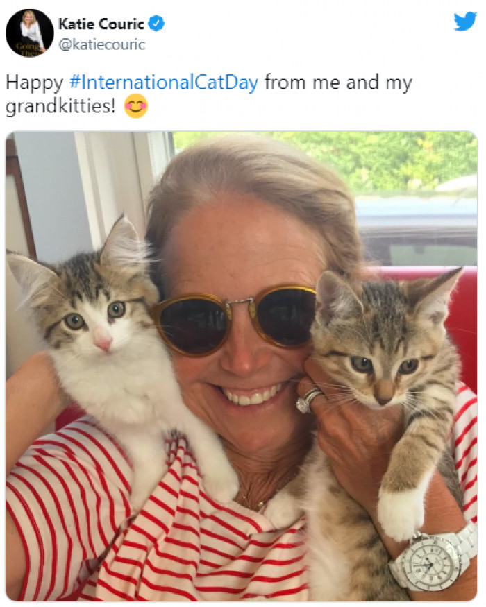 10. Katie Couric showed her favourite furry grandkids: