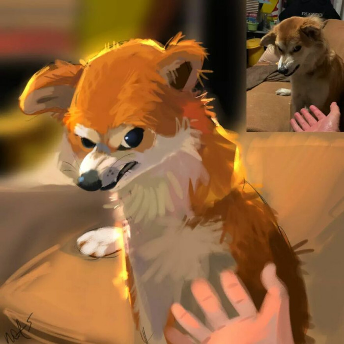 He is not angry, obviously: