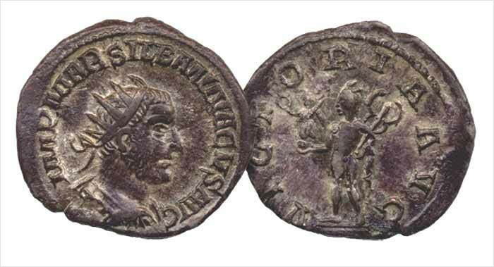 16. A coin from the Roman usurper Silbannacus, one of only two known to exist, shedding light on a historical figure who would have remained obscure otherwise.