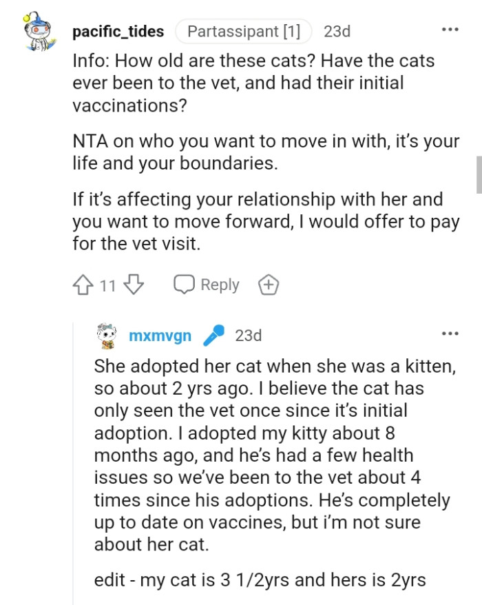 It's affecting the relationship between them, and the OP wants to move forward.