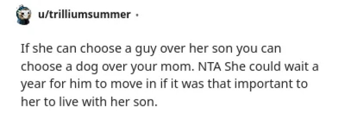 The OP and his mom can call it quits.