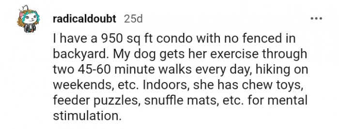 This Redditor has a dog who gets her exercise