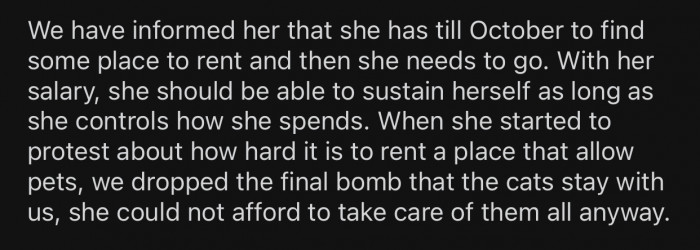 OP informed their daughter that she has until October to move out.