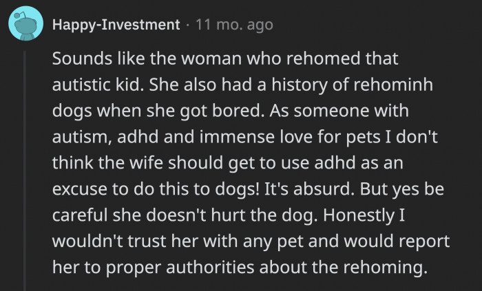 OP was advised to keep an eye out for any possible mistreatment from his wife