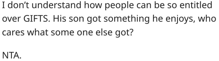 13. It's hard to understand why some people feel entitled to gifts.