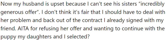 Her husband is now upset