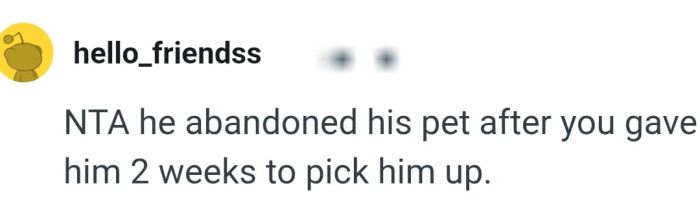 He obviously abandoned his pet