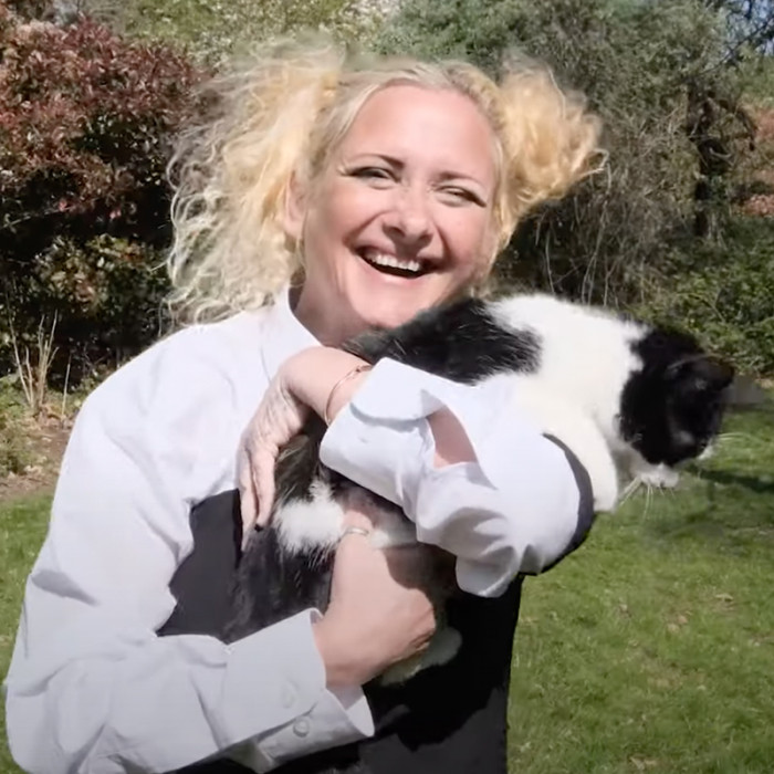 Deborah and her beloved cat